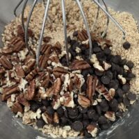 Préparation Cookies aux graines de lin chocolat noix de pécan