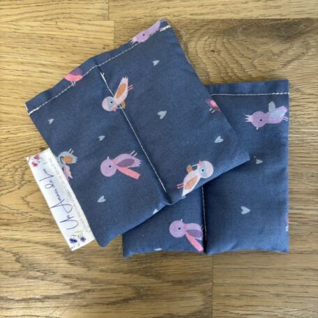 Bouillotte Chaufferettes de poche Les Mimines - Un Amour de Lin ® - Tissu PEPILLE BLEU (2)