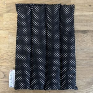 Bouillotte Le Nana - Un Amour de Lin ® - Tissu PETITS POIS BLANCS Fond noir (1)