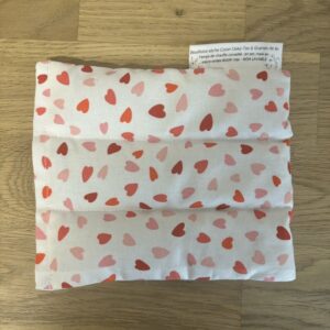 Bouillotte Le P'tit Bébo - Un Amour de Lin® - Tissu AMOUR Fond blanc