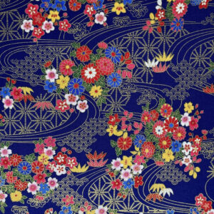 Collection 2026 - Tissu RIZIERE Or & bleu roi - Un Amour de Lin®