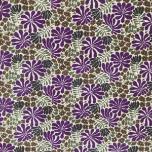 Collection 2026 - Tissu velours FLORAL Prune & beige - Un Amour de Lin®