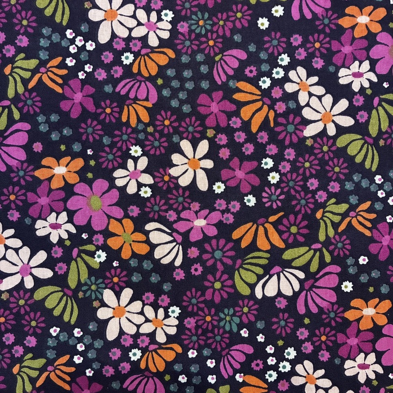 Collection 2026 - Un Amour de Lin®- Tissu MARIA Violet et orange