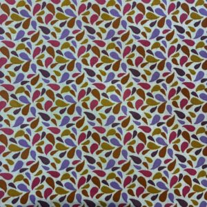 Tissu avec pétales camel violet et rose