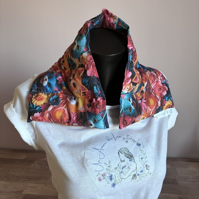 Bouillotte sèche aux graines de lin - Modèle CHOUCHOU - Tissu CHAT Imprimé 3D - Un Amour de Lin®