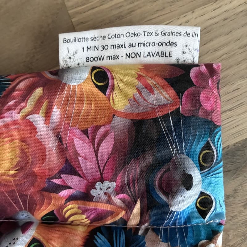Bouillotte sèche aux graines de lin - Modèle CHOUCHOU - Tissu CHAT Imprimé 3D - Un Amour de Lin® (4)