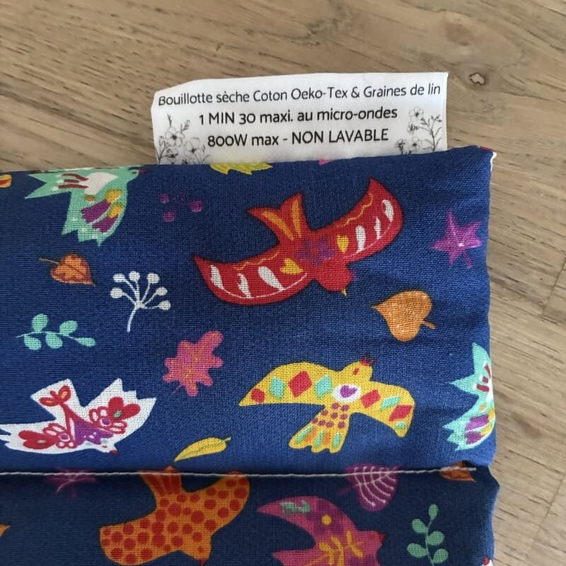 Bouillotte sèche aux graines de lin - Modèle CHOUCHOU - Tissu CUI-CUI - Un Amour de Lin® (4)