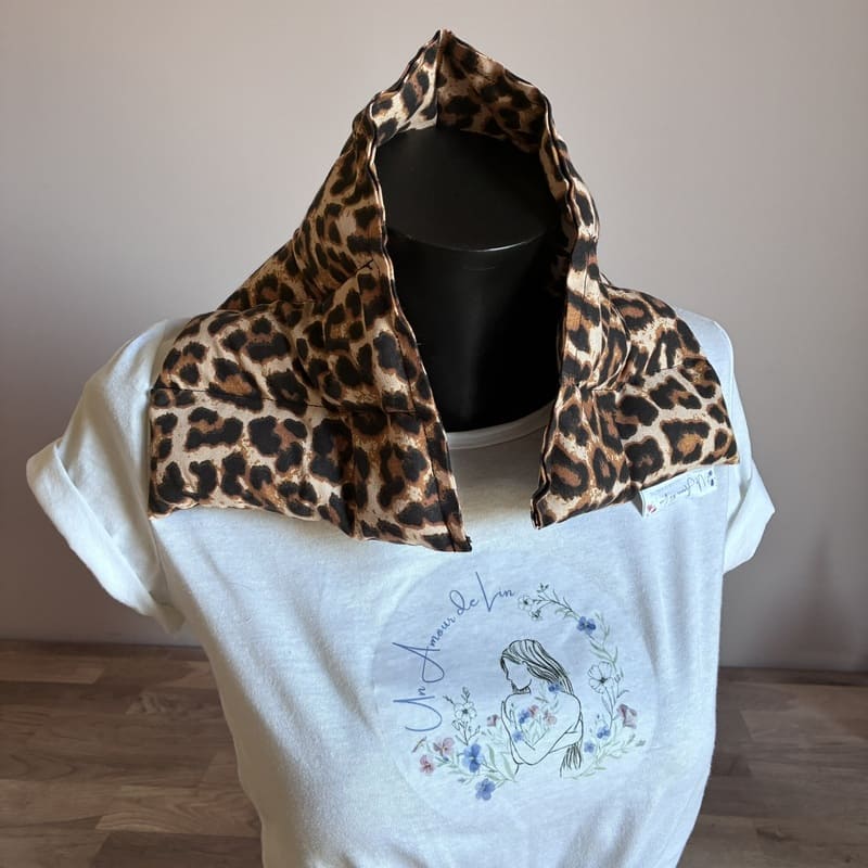 Bouillotte sèche aux graines de lin - Modèle CHOUCHOU - Tissu LEOPARD - Un Amour de Lin®
