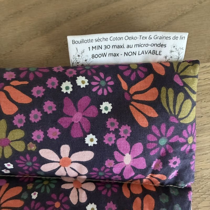 Bouillotte sèche aux graines de lin - Modèle CHOUCHOU - Tissu MARIA - Un Amour de Lin® (3)