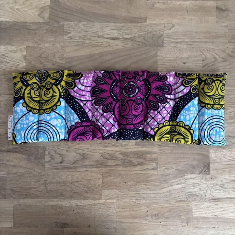 Bouillotte sèche aux graines de lin - Modèle CHOUCHOU - Tissu WAX Rose et jaune - Un Amour de Lin® (1)