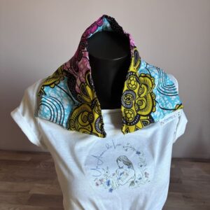 Bouillotte sèche aux graines de lin - Modèle CHOUCHOU - Tissu WAX Rose et jaune - Un Amour de Lin®