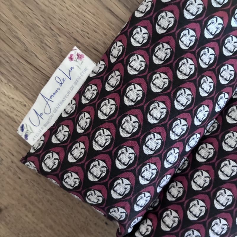 Bouillotte sèche aux graines de lin - Modèle MAXI - Tissu CASA DE PAPEL - Un Amour de Lin® (3)