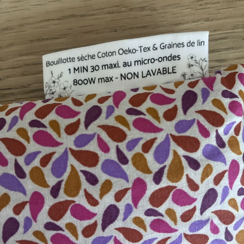 Bouillotte sèche aux graines de lin - Modèle MAXI - Tissu OTMA Caramel - Un Amour de Lin® (2)