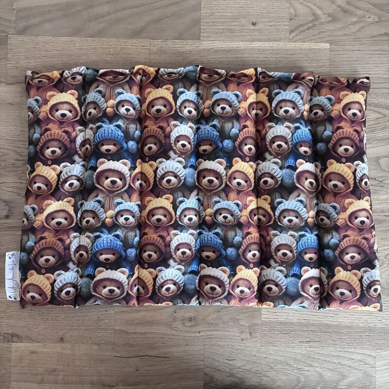 Bouillotte sèche aux graines de lin - Modèle MAXI - Tissu OURSON Imprimé 3D - Un Amour de Lin®