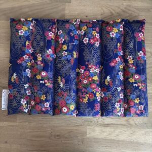 Bouillotte sèche aux graines de lin - Modèle MAXI - Tissu RIZIERE Or et bleu - Un Amour de Lin®