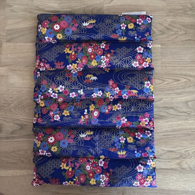 Bouillotte sèche aux graines de lin - Modèle MAXI - Tissu RIZIERE Or et bleu - Un Amour de Lin® (3)