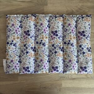 Bouillotte sèche aux graines de lin - Modèle MAXI - Tissu ROMANE Ecru et violet - Un Amour de Lin®