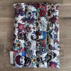 Bouillotte sèche aux graines de lin - Modèle NANA - Tissu TATTOO LUCKY LOVE - Un Amour de Lin®