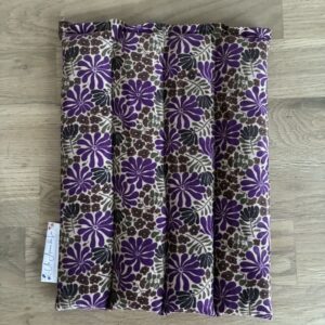 Bouillotte sèche aux graines de lin - Modèle NANA - Tissu VELOURS FLORAL Prune et beige - Un Amour de Lin®