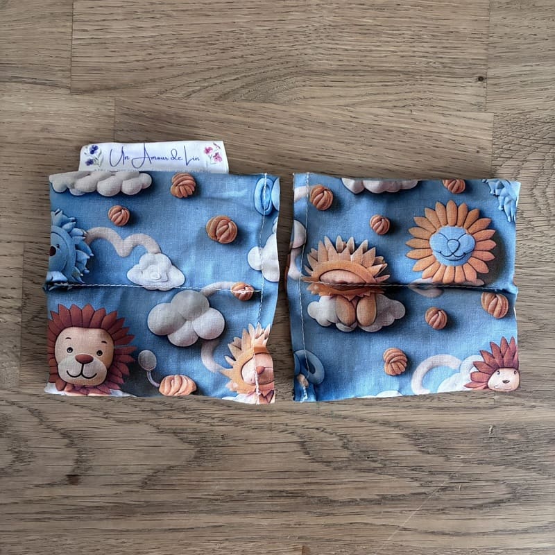 Chaufferettes graines de lin - Modèle Les Mimines - Tissu LION Impression 3D - Un Amour de Lin®